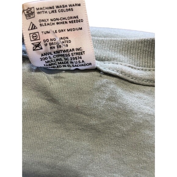 Vintage Anvil Lizard T-Shirt Men's 2X Silk Oak Reptile Green USA Made New - Picture 5 of 7